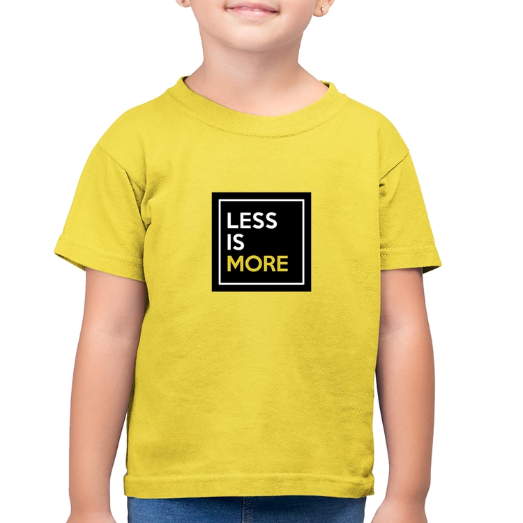 Camiseta Algodão Infantil Less is More - Amarelo Canário