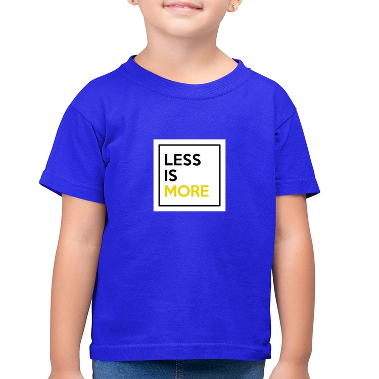 Camiseta Algodão Infantil Less is More - Azul Royal