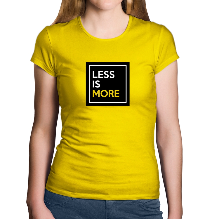 Baby Look Algodão Less is More - Amarela