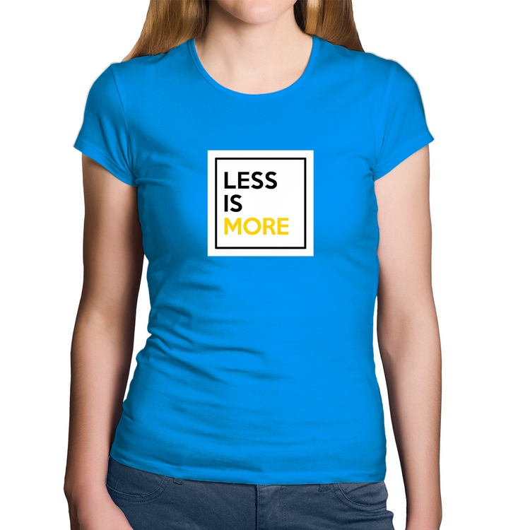 Baby Look Algodão Less is More - Azul