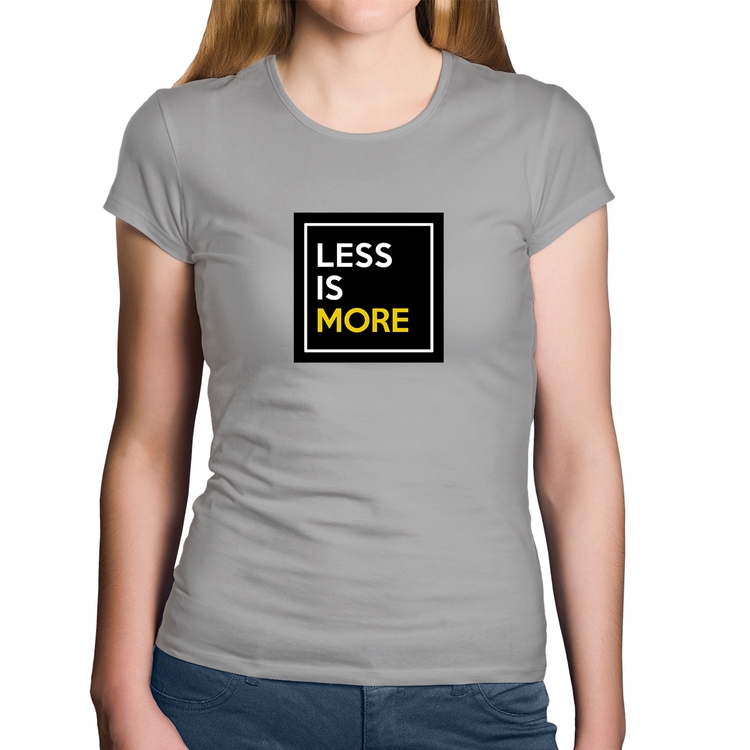 Baby Look Algodão Less is More - Cinza