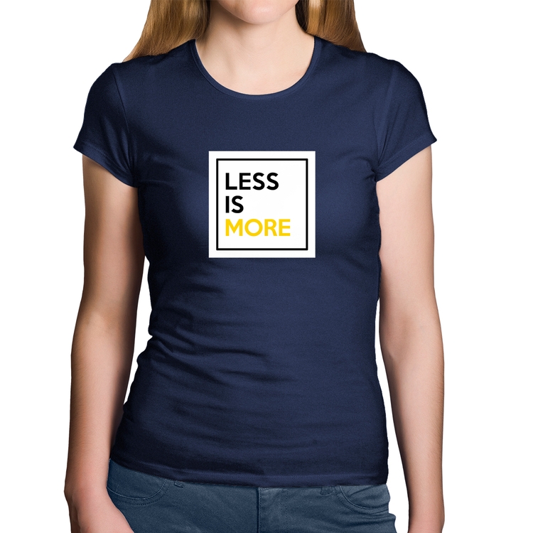 Baby Look Algodão Less is More - Marinho