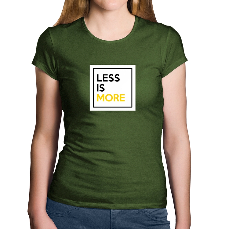 Baby Look Algodão Less is More - Musgo