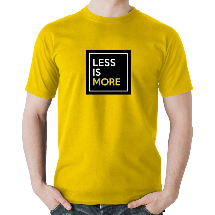 Camiseta Algodão Less is More - Amarela