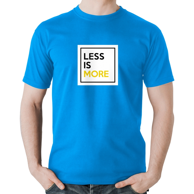 Camiseta Algodão Less is More - Azul