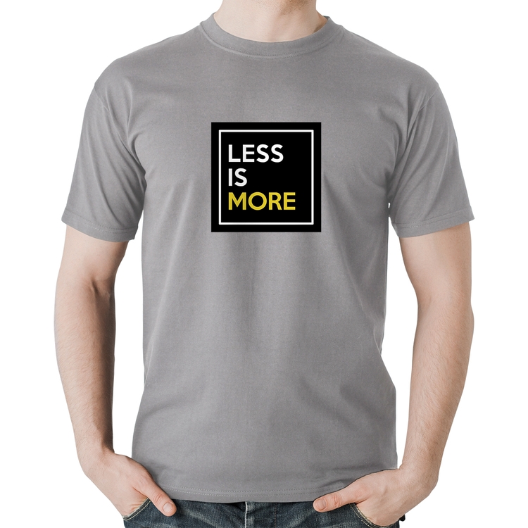 Camiseta Algodão Less is More - Cinza