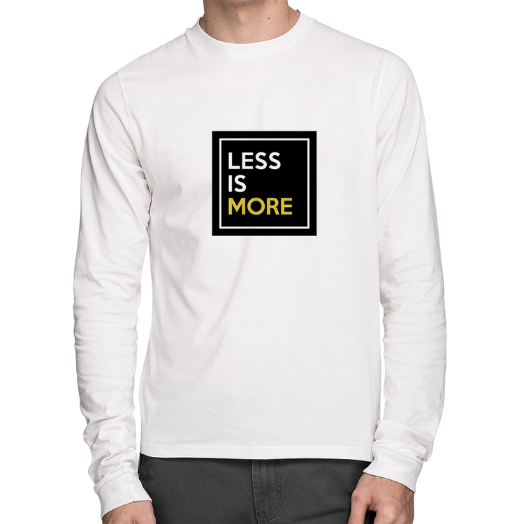 Camiseta Algodão Less is More Manga Longa - Branca