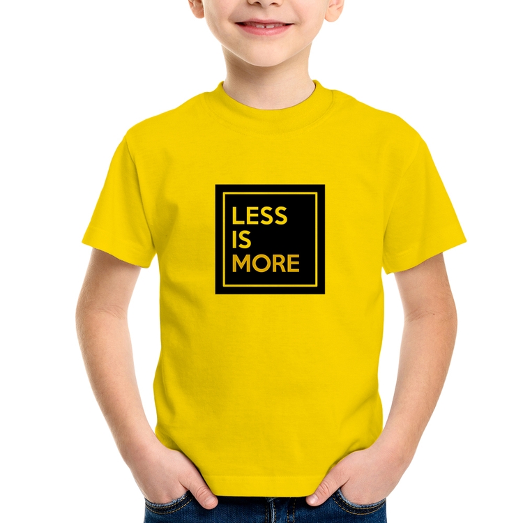 Camiseta Infantil Less is More - Amarela