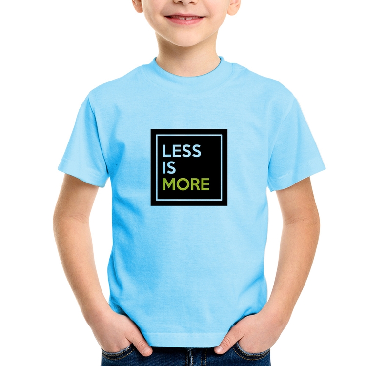 Camiseta Infantil Less is More - Azul Bebê