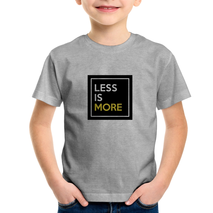 Camiseta Infantil Less is More - Cinza