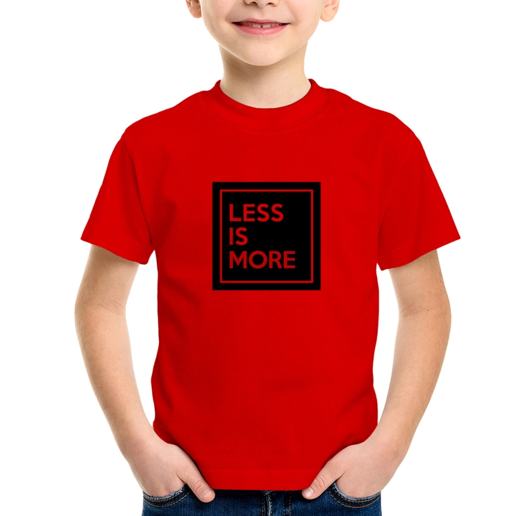 Camiseta Infantil Less is More - Vermelha