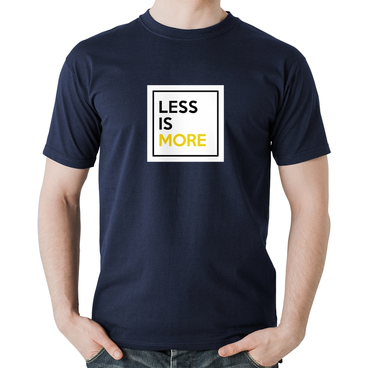 Camiseta Algodão Less is More - Marinho