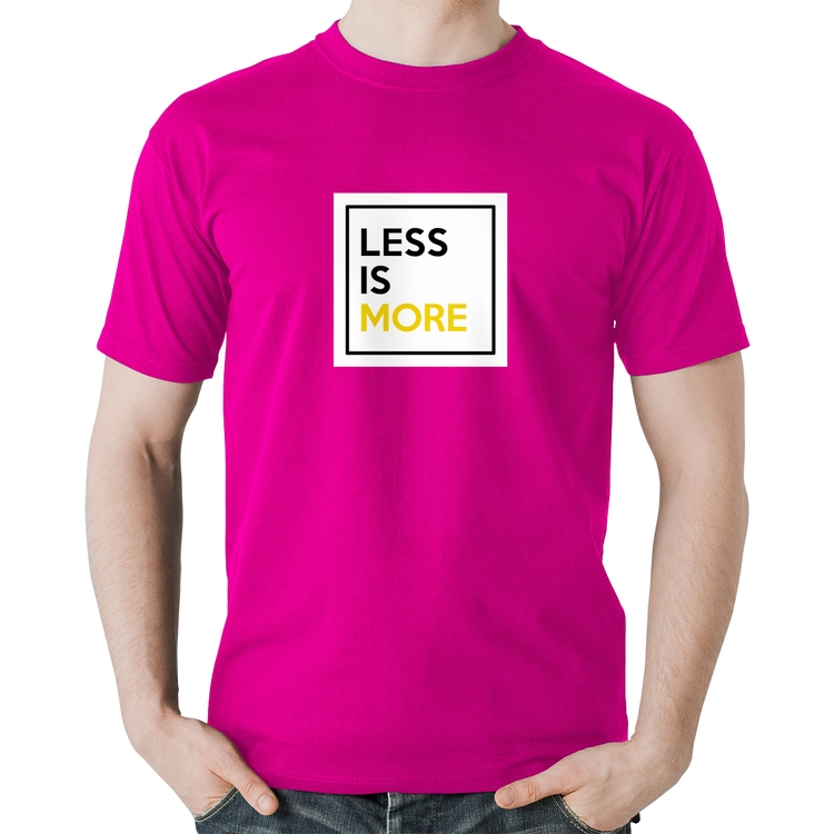 Camiseta Algodão Less is More - Rosa