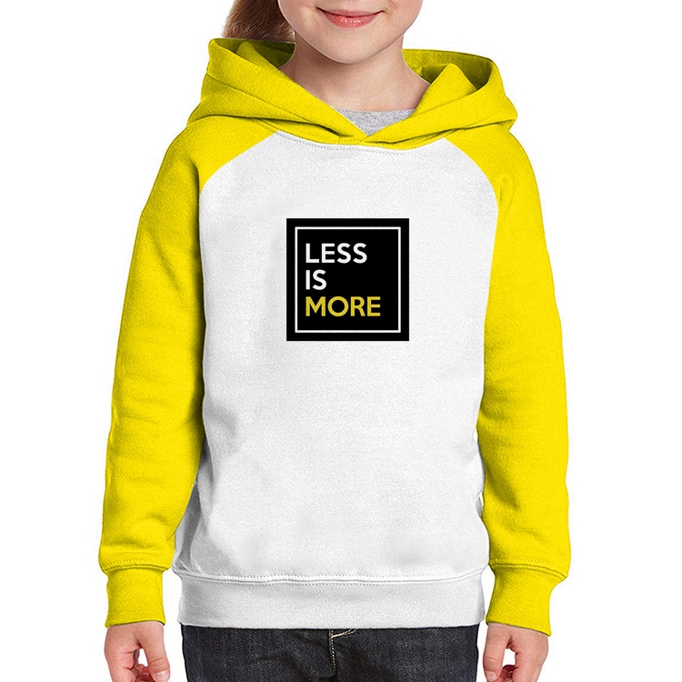 Moletom Infantil Less is More - Branco/Amarelo