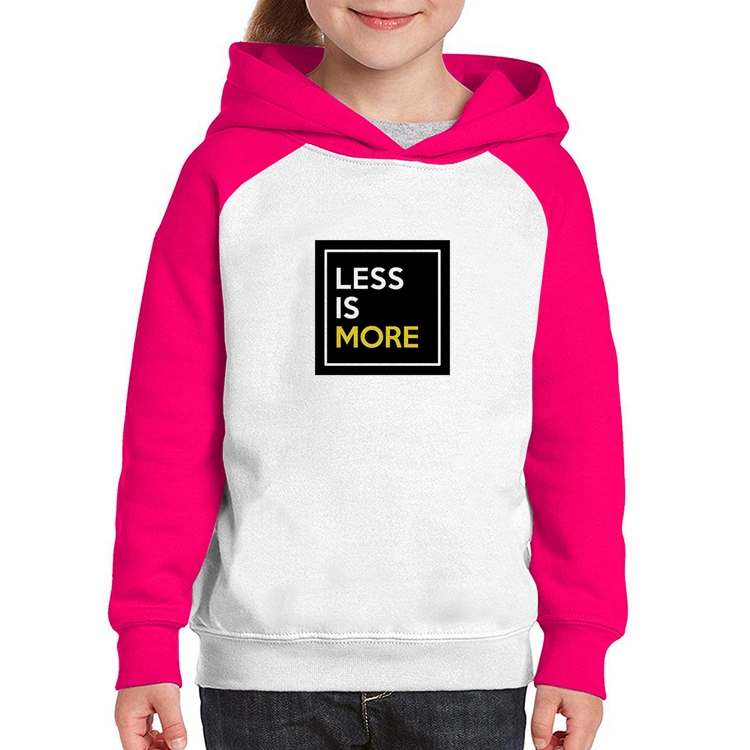 Moletom Infantil Less is More - Branco/Rosa
