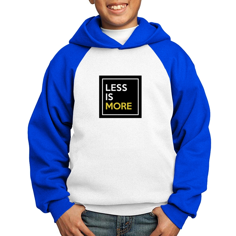 Moletom Infantil Less is More - Branco/Azul