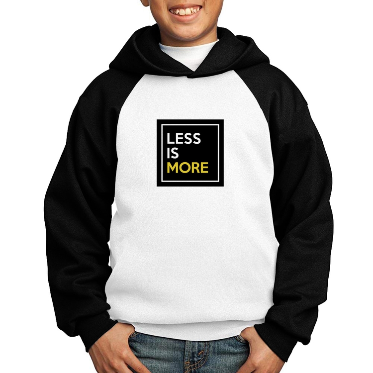 Moletom Infantil Less is More - Branco/Preto