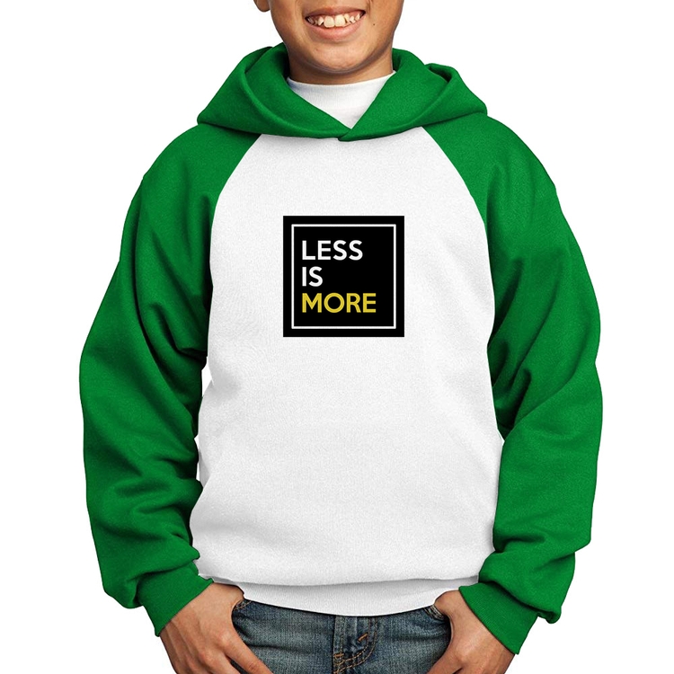 Moletom Infantil Less is More - Branco/Verde