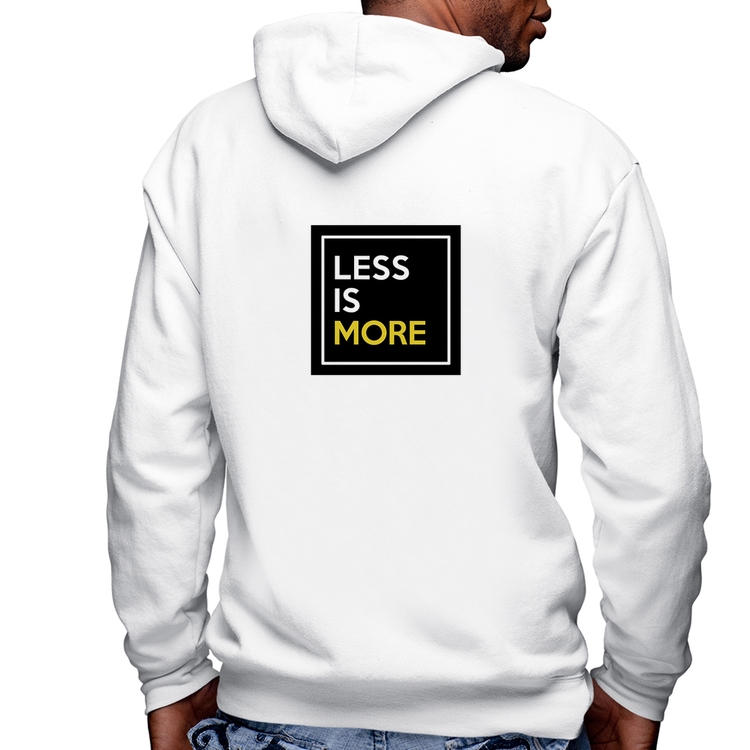 Blusa Moletom Less is More Masculina com Capuz e Zíper - Branca