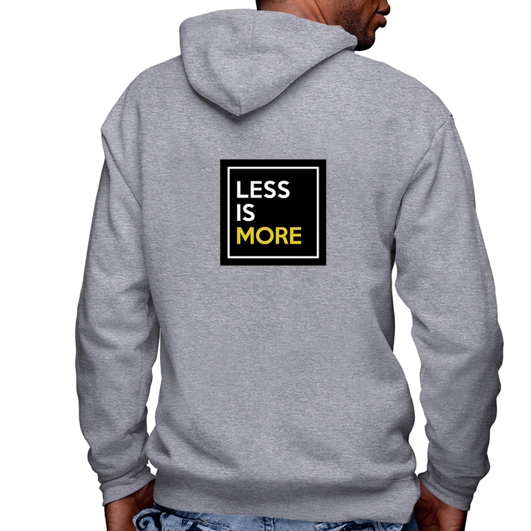Blusa Moletom Less is More Masculina com Capuz e Zíper - Mescla