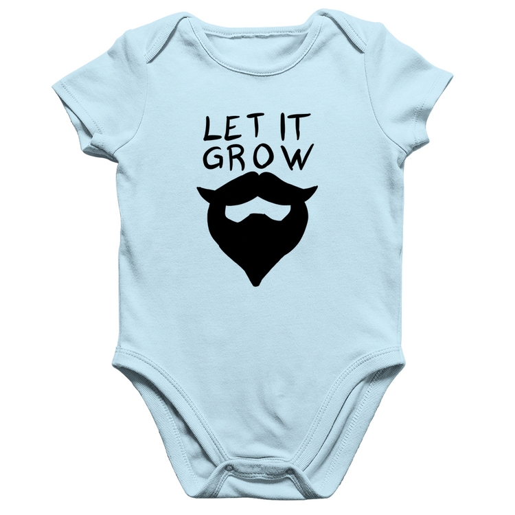 Body Bebê Algodão Let it grow beard - Azul Bebê