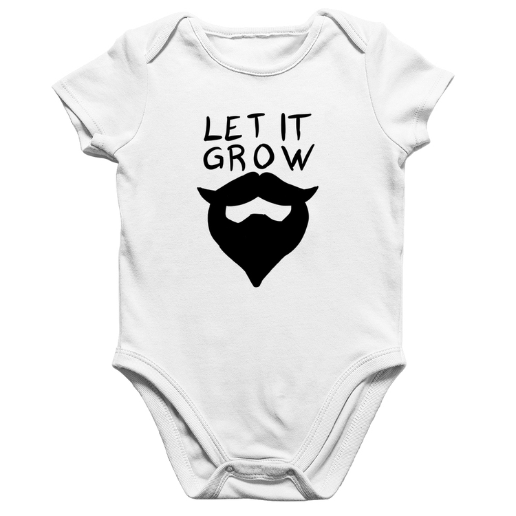 Body Bebê Algodão Let it grow beard - Branco