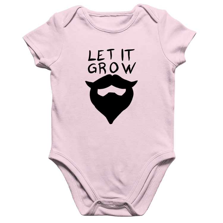Body Bebê Algodão Let it grow beard - Rosa Bebê