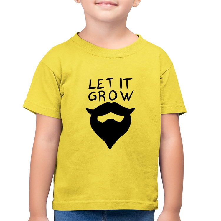 Camiseta Algodão Infantil Let it grow beard - Amarelo Canário