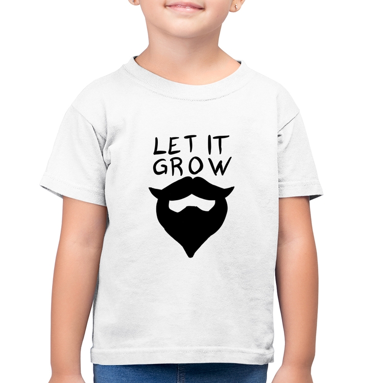 Camiseta Algodão Infantil Let it grow beard - Branca