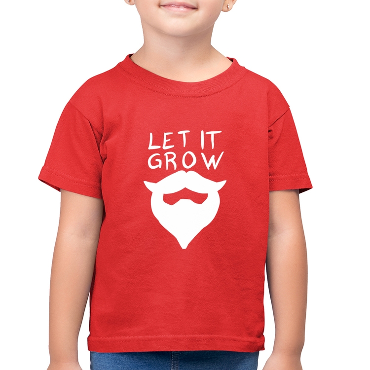 Camiseta Algodão Infantil Let it grow beard - Vermelha