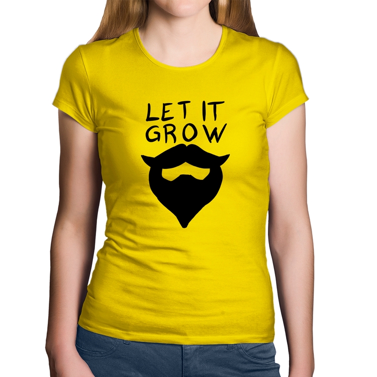 Baby Look Algodão Let it grow beard - Amarela