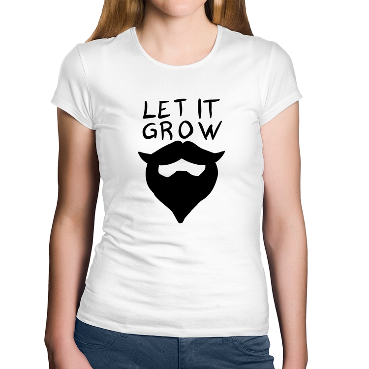 Baby Look Algodão Let it grow beard - Branca