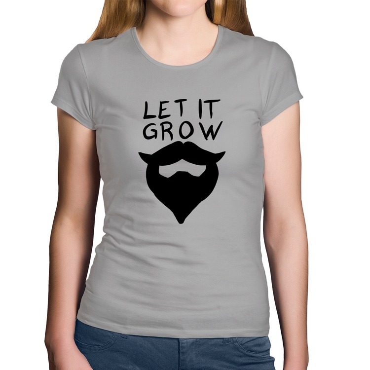 Baby Look Algodão Let it grow beard - Cinza