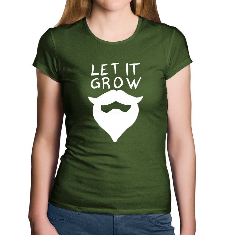 Baby Look Algodão Let it grow beard - Musgo