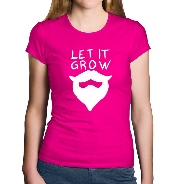 Baby Look Algodão Let it grow beard - Rosa