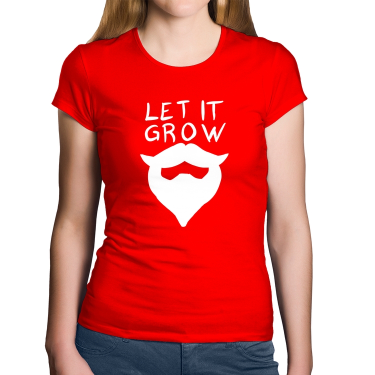Baby Look Algodão Let it grow beard - Vermelha