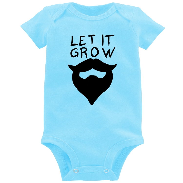 Body Bebê Let it grow beard - Azul Bebê