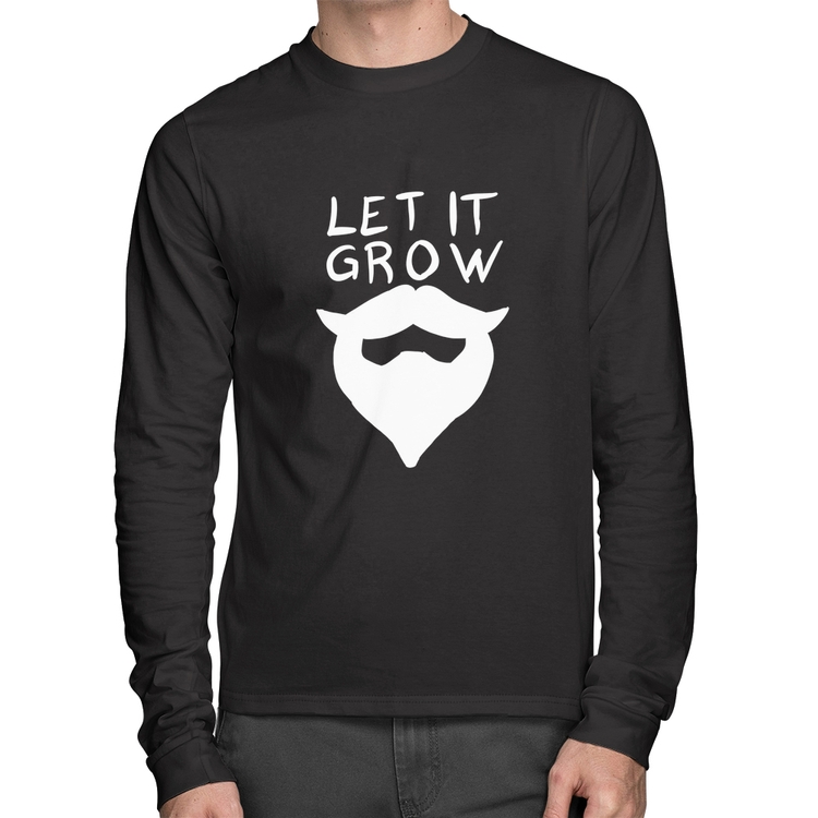 Camiseta Algodão Let it grow beard Manga Longa