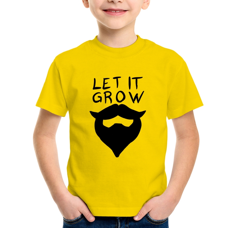 Camiseta Infantil Let it grow beard - Amarela