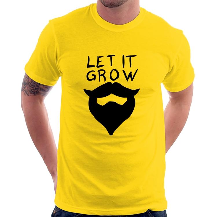 Camiseta Let it grow beard - Amarela