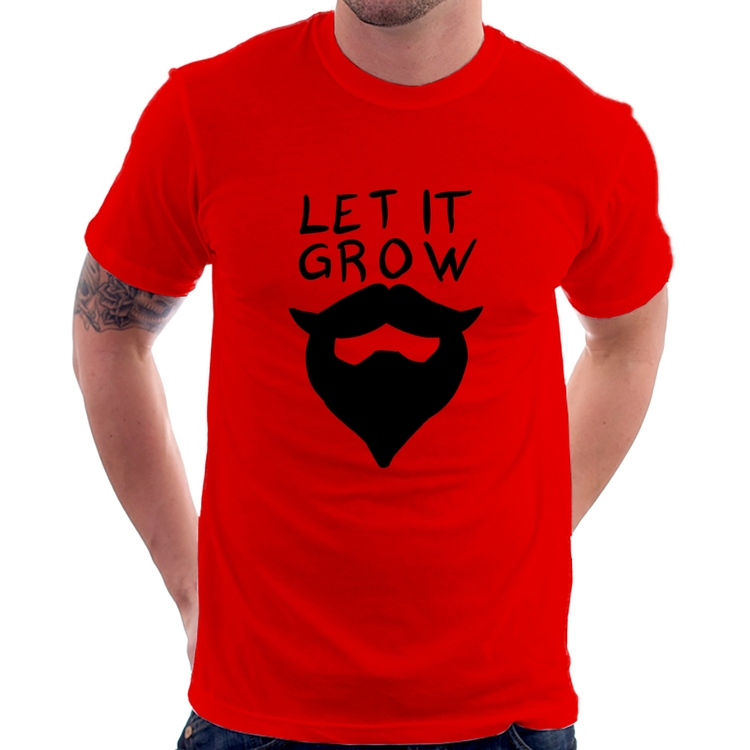 Camiseta Let it grow beard - Vermelha