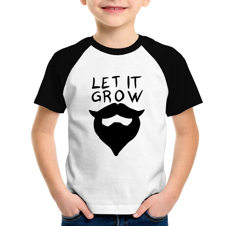 Camiseta Raglan Infantil Let it grow beard