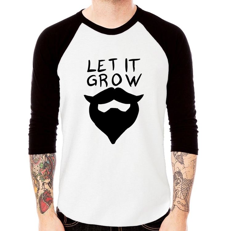 Camiseta Raglan Let it grow beard Manga 3/4
