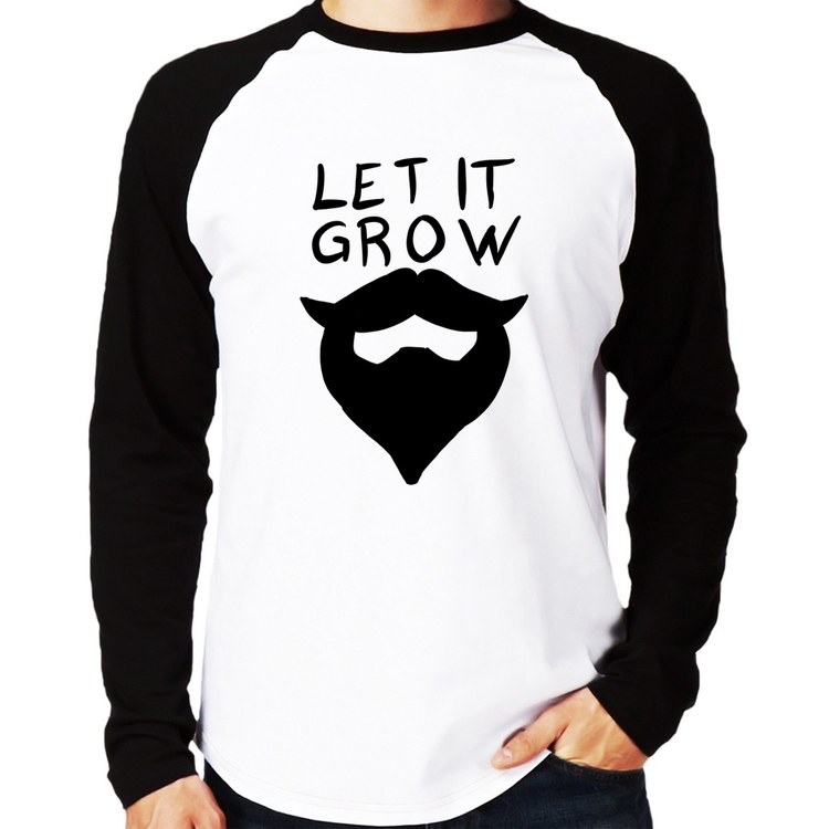 Camiseta Raglan Let it grow beard Manga Longa