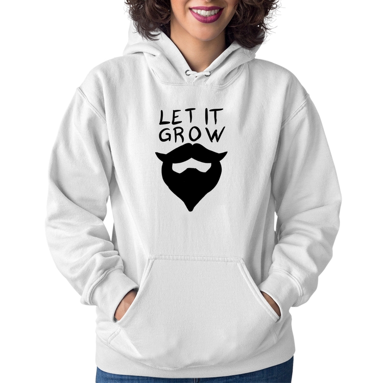 Moletom Feminino Let it grow beard - Branco
