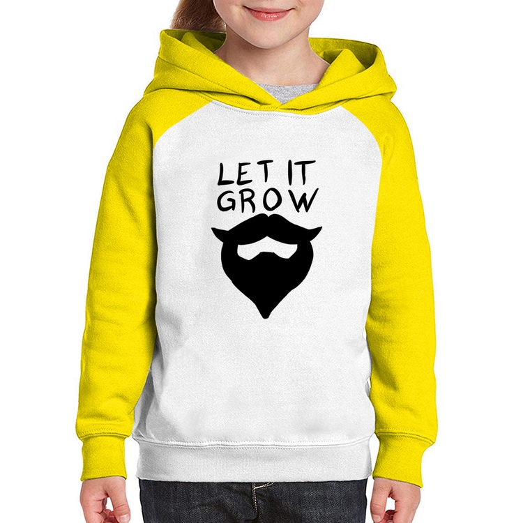 Moletom Infantil Let it grow beard - Branco/Amarelo