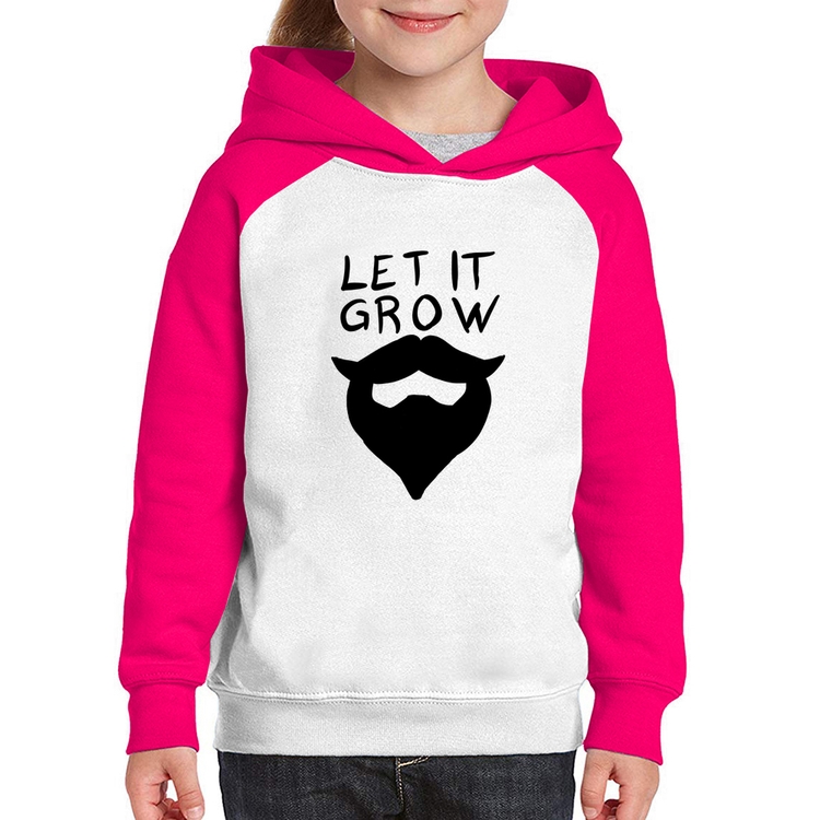 Moletom Infantil Let it grow beard - Branco/Rosa