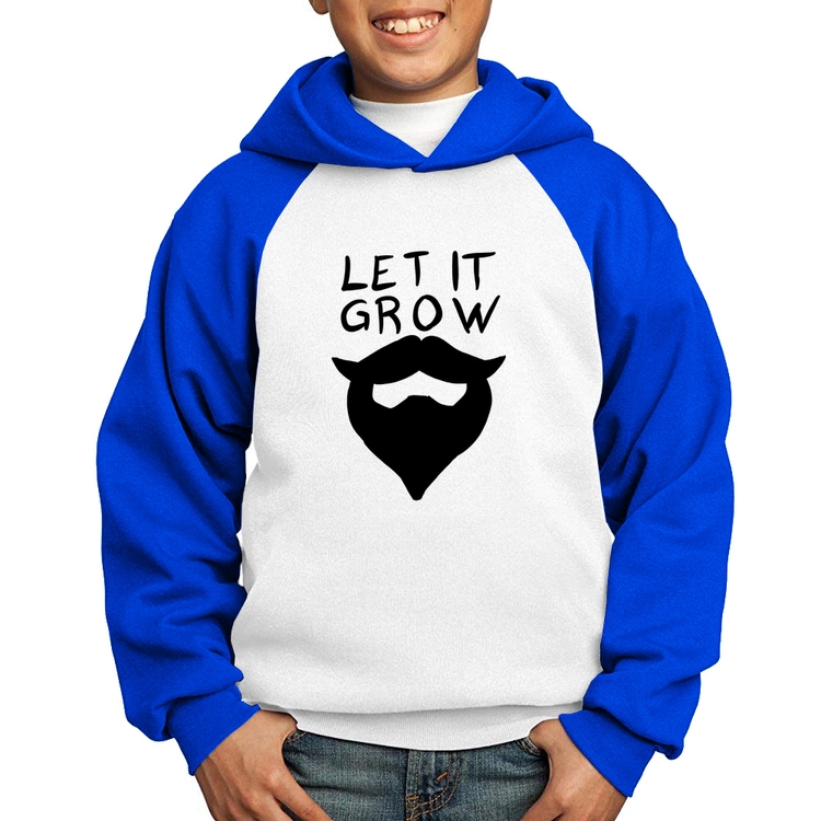 Moletom Infantil Let it grow beard - Branco/Azul