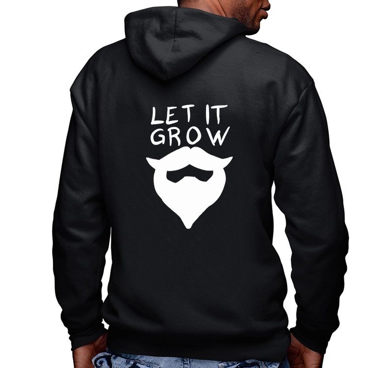 Blusa Moletom Let it grow beard Masculina com Capuz e Zíper
