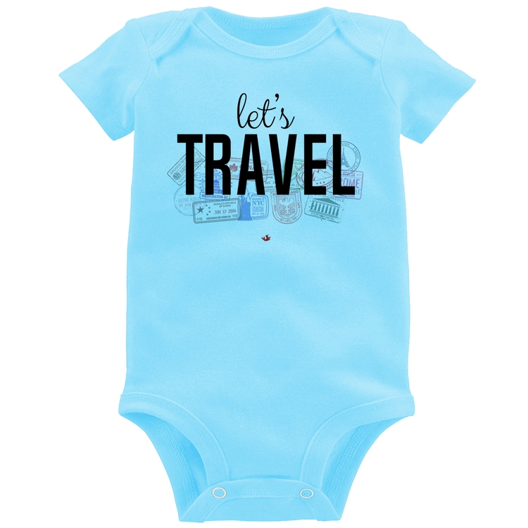 Body Bebê Let's Travel - Azul Bebê